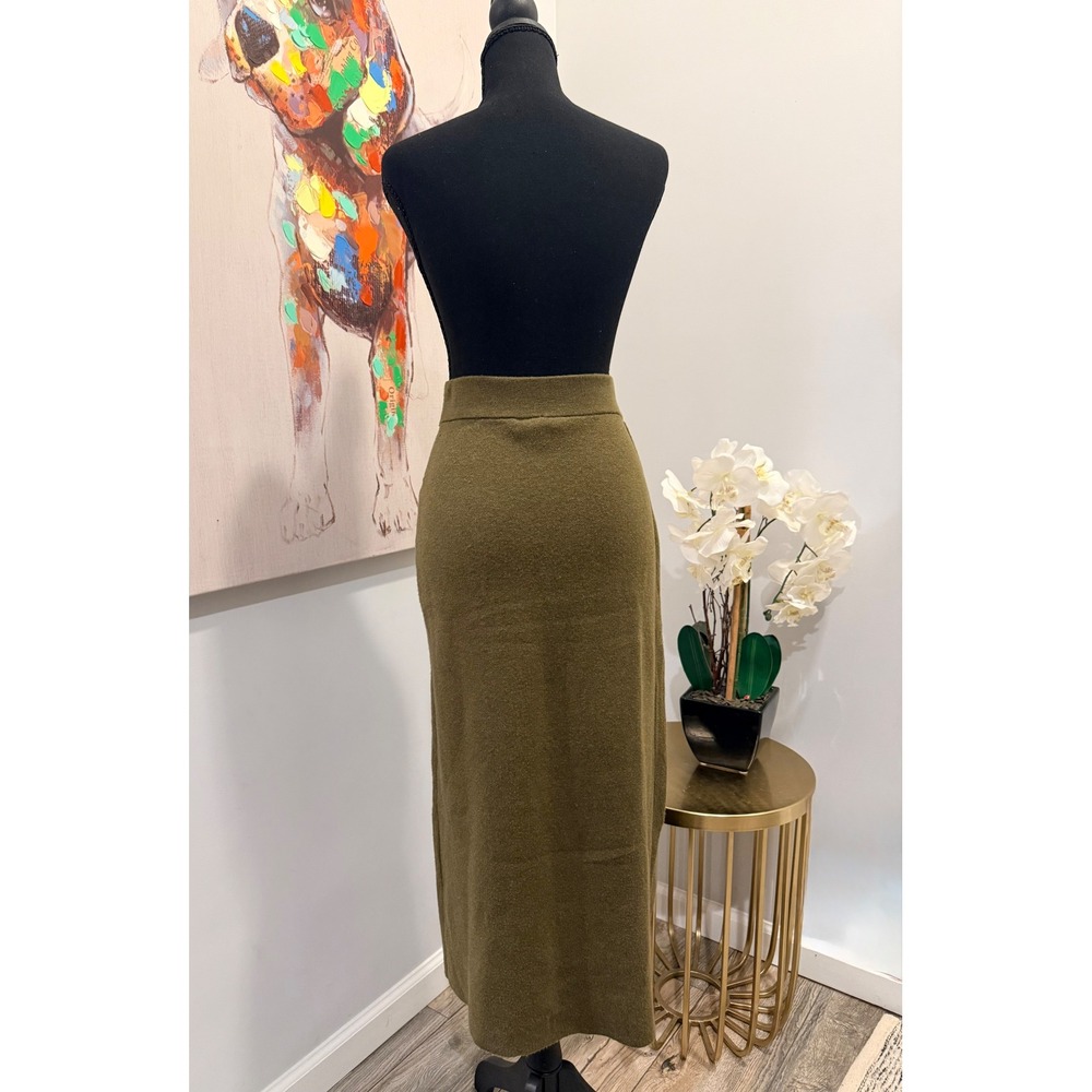 A New Day Olive Green Knit Maxi Skirt, XS - Picture 3 of 6